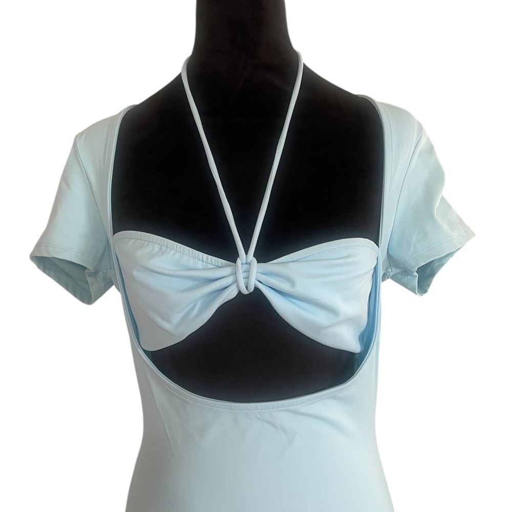 Hot in there mini dress,cut out,halter, Open Front Bodycon Mini Dress, Large,New - Picture 3 of 6